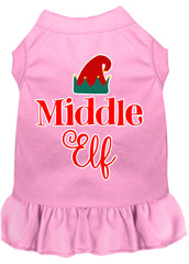 Middle Elf Screen Print Dog Dress Light Pink XXXL