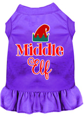 Middle Elf Screen Print Dog Dress Purple XXXL