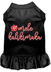 Mele Kalikimaka Screen Print Dog Dress Black XXXL