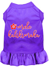 Mele Kalikimaka Screen Print Dog Dress Purple XXXL