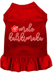 Mele Kalikimaka Screen Print Dog Dress Red XXXL