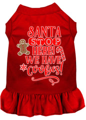 Santa, We Have Cookies Screen Print Dog Dress Red XXXL