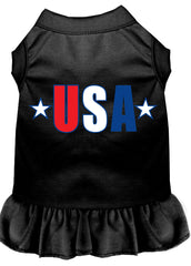 USA Star Screen Print Dress Black XXXL (20)