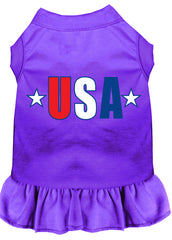 USA Star Screen Print Dress Purple XXXL (20)