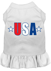 USA Star Screen Print Dress White XXXL (20)