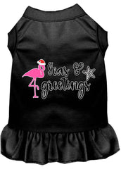 Seas and Greetings Screen Print Dog Dress Black XXXL