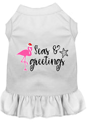 Seas and Greetings Screen Print Dog Dress White XXXL