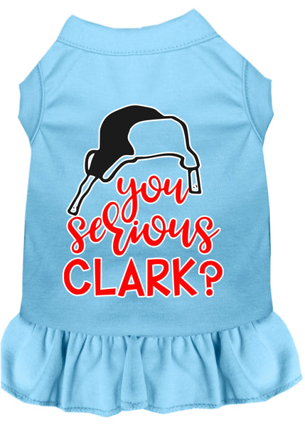 You Serious Clark? Screen Print Dog Dress Baby Blue XXXL