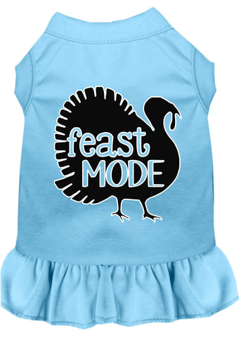 Feast Mode Screen Print Dog Dress Baby Blue XXXL