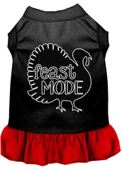 Feast Mode Screen Print Dog Dress Black with Red XXXL