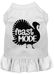 Feast Mode Screen Print Dog Dress White XXXL