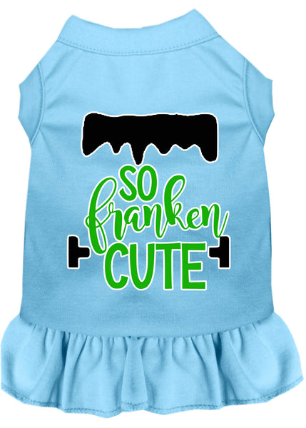 So Franken Cute Screen Print Dog Dress Baby Blue XXXL