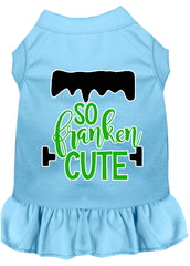 So Franken Cute Screen Print Dog Dress Baby Blue XXXL