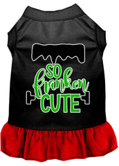 So Franken Cute Screen Print Dog Dress Black with Red XXXL