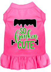 So Franken Cute Screen Print Dog Dress Bright Pink XXXL