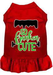 So Franken Cute Screen Print Dog Dress Red XXXL