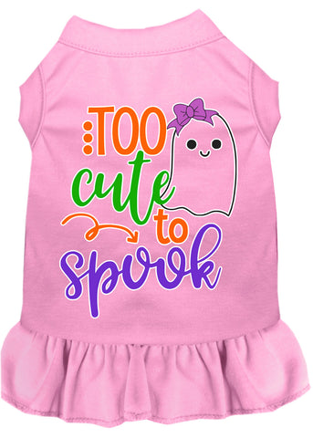 Too Cute to Spook-Girly Ghost Screen Print Dog Dress Light Pink XXXL