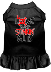 Love your Stinkin Guts Screen Print Dog Dress Black XXXL