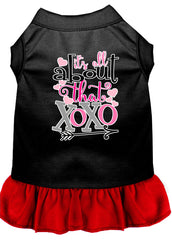 All about the XOXO Screen Print Dog Dress Black with Red XXXL