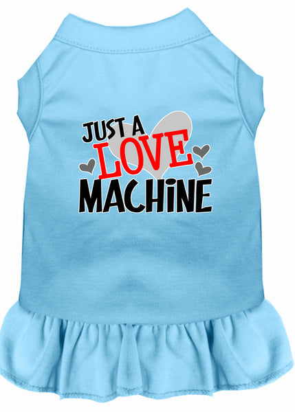 Love Machine Screen Print Dog Dress Baby Blue XXXL