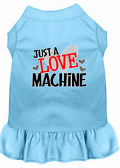 Love Machine Screen Print Dog Dress Baby Blue XXXL