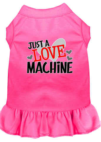 Love Machine Screen Print Dog Dress Bright Pink XXXL