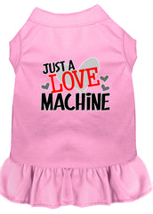 Love Machine Screen Print Dog Dress Light Pink XXXL