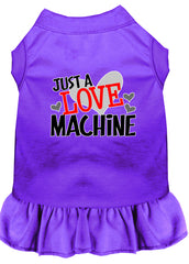 Love Machine Screen Print Dog Dress Purple XXXL