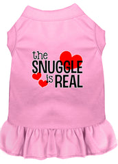 The Snuggle is Real Screen Print Dog Dress Light Pink XXXL