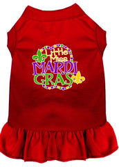 Miss Mardi Gras Screen Print Mardi Gras Dog Dress Red XXXL