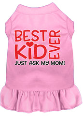 Ask My Mom Screen Print Dog Dress Light Pink XXXL (20)