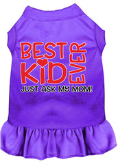 Ask My Mom Screen Print Dog Dress Purple XXXL (20)