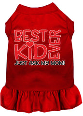 Ask My Mom Screen Print Dog Dress Red XXXL (20)