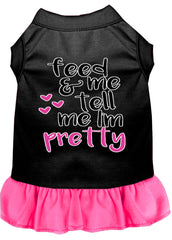 Tell me I'm Pretty Screen Print Dog Dress Black with Bright Pink XXXL (20)