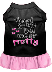 Tell me I'm Pretty Screen Print Dog Dress Black with Light Pink XXXL (20)