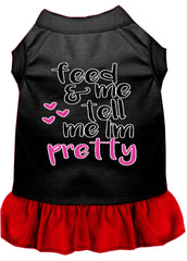 Tell me I'm Pretty Screen Print Dog Dress Black with Red XXXL (20)