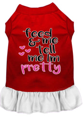 Tell me I'm Pretty Screen Print Dog Dress Red with White XXXL (20)