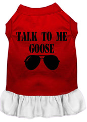 Talk to me Goose Screen Print Dog Dress Red with White XXXL (20)