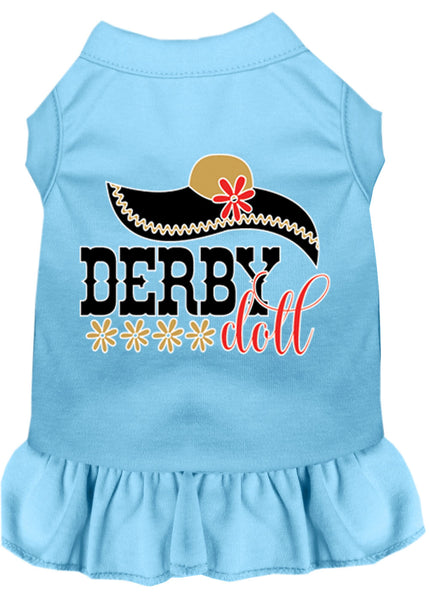 Derby Doll Screen Print Dog Dress Baby Blue XXXL (20)