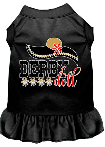 Derby Doll Screen Print Dog Dress Black XXXL (20)