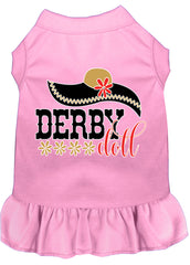 Derby Doll Screen Print Dog Dress Light Pink XXXL (20)