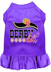 Derby Doll Screen Print Dog Dress Purple XXXL (20)