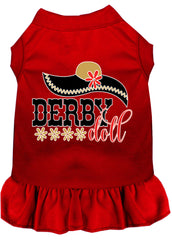 Derby Doll Screen Print Dog Dress Red XXXL (20)