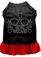 Little Wizard Screen Print Dog Dress Black with Red XXXL (20)