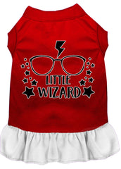 Little Wizard Screen Print Dog Dress Red with White XXXL (20)