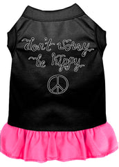 Be Hippy Screen Print Dog Dress Black with Bright Pink XXXL (20)