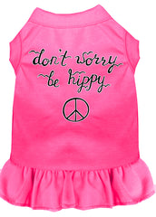 Be Hippy Screen Print Dog Dress Bright Pink XXXL (20)