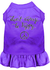 Be Hippy Screen Print Dog Dress Purple XXXL (20)