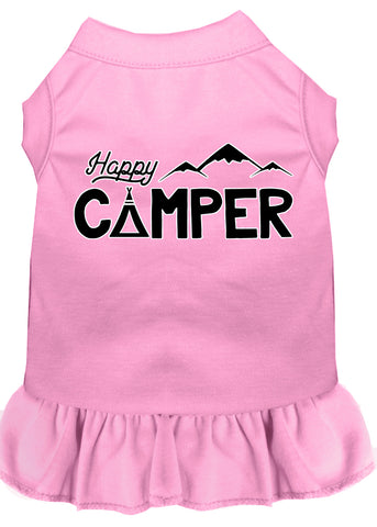 Happy Camper Screen Print Dog Dress Light Pink XXXL (20)