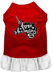 Born to be a Unicorn Screen Print Dog Dress Red with White XXXL (20)